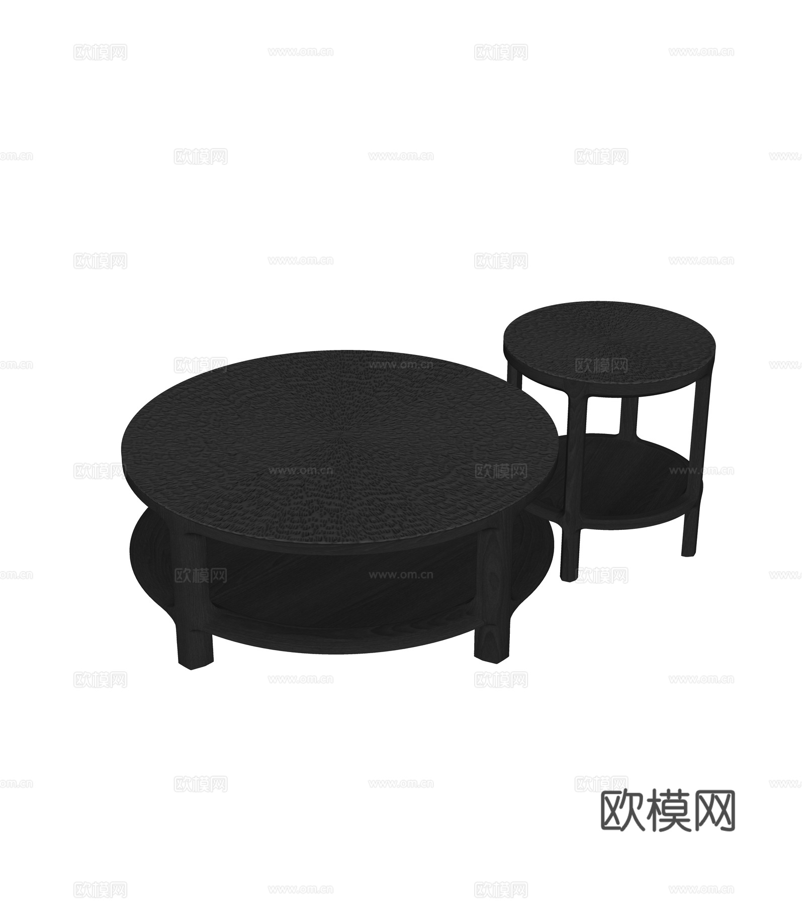 中古风圆形茶几su模型