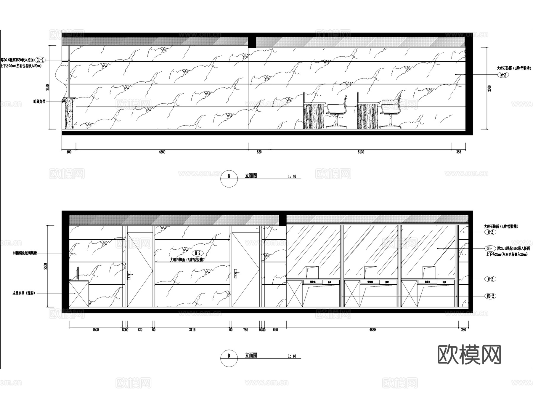 钱运通典当行办公室室内工装CAD施工图cad施工图