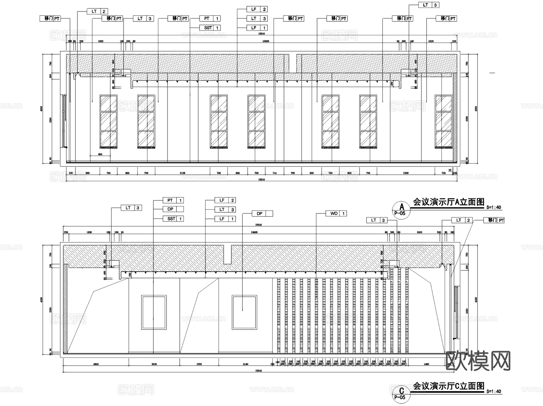 工业风开放办公室室内工装CAD施工图整套cad施工图
