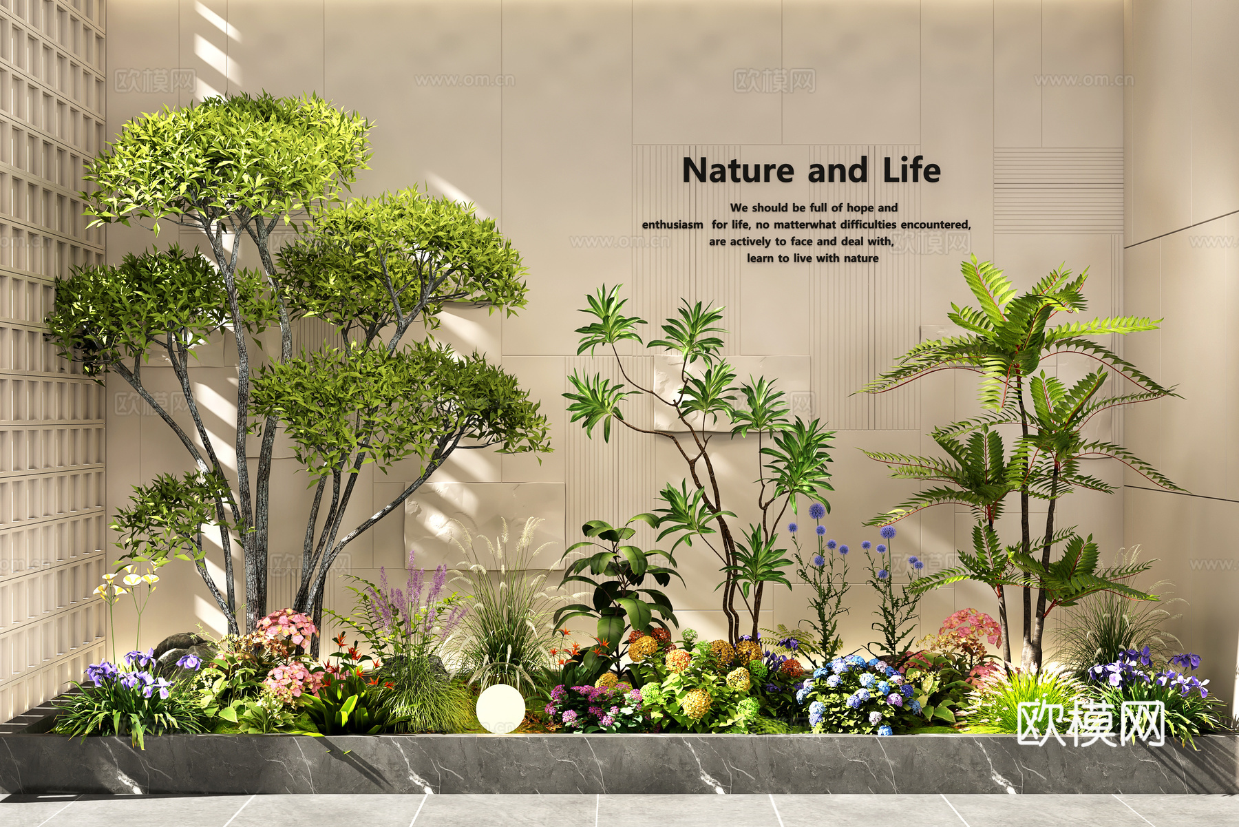 室内景观   植物堆 绿植 花草  景观绿植  庭院绿植3d模型下载