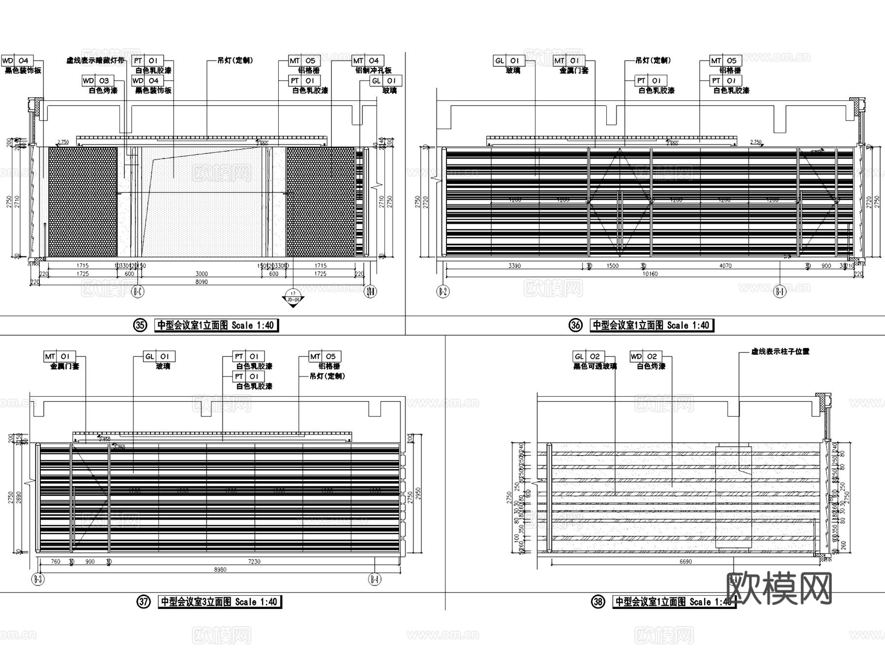 杭州英飞特电子半导体基地办公室室内工装CAD施工图整套cad施工图