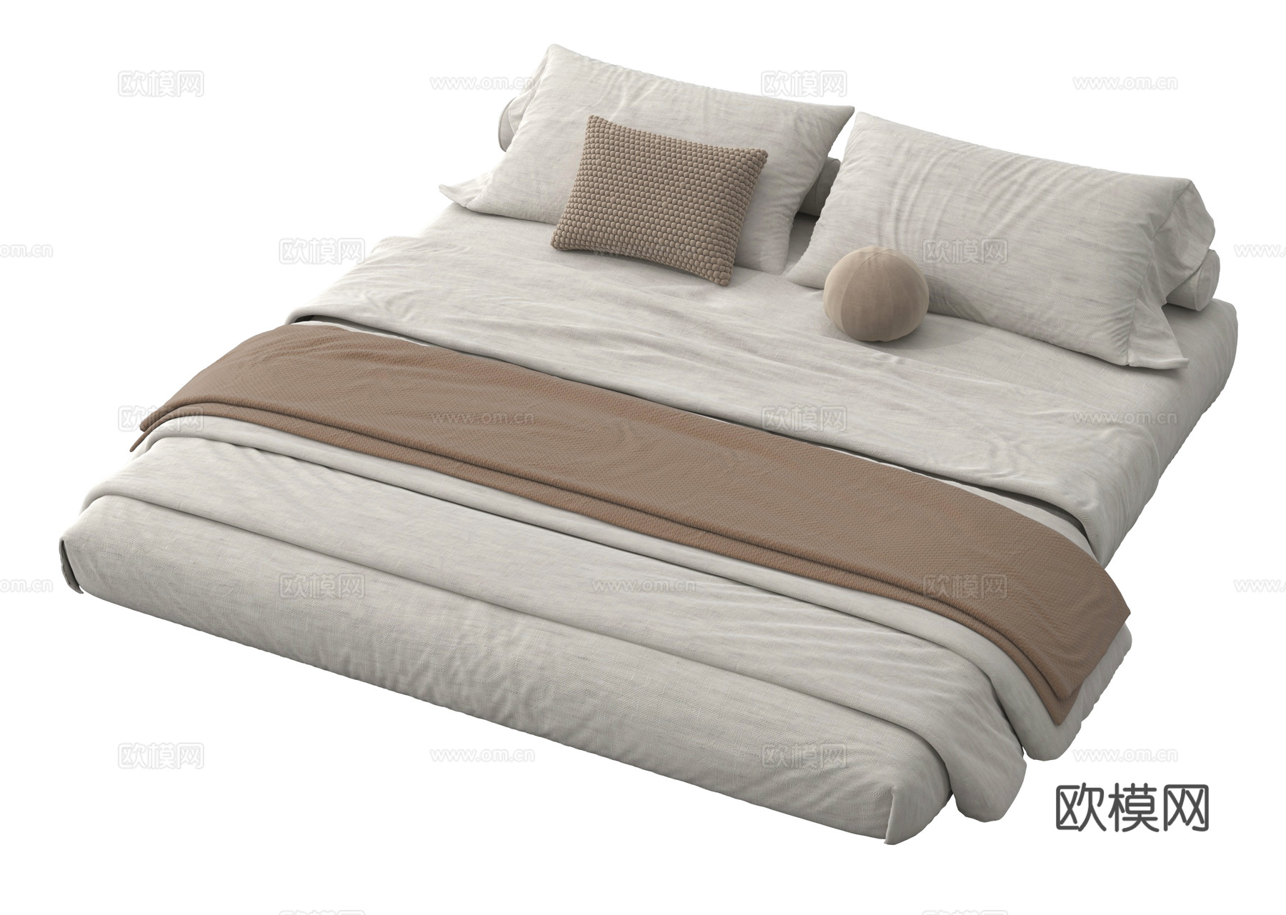 现代床垫 榻榻米床垫 床品su模型