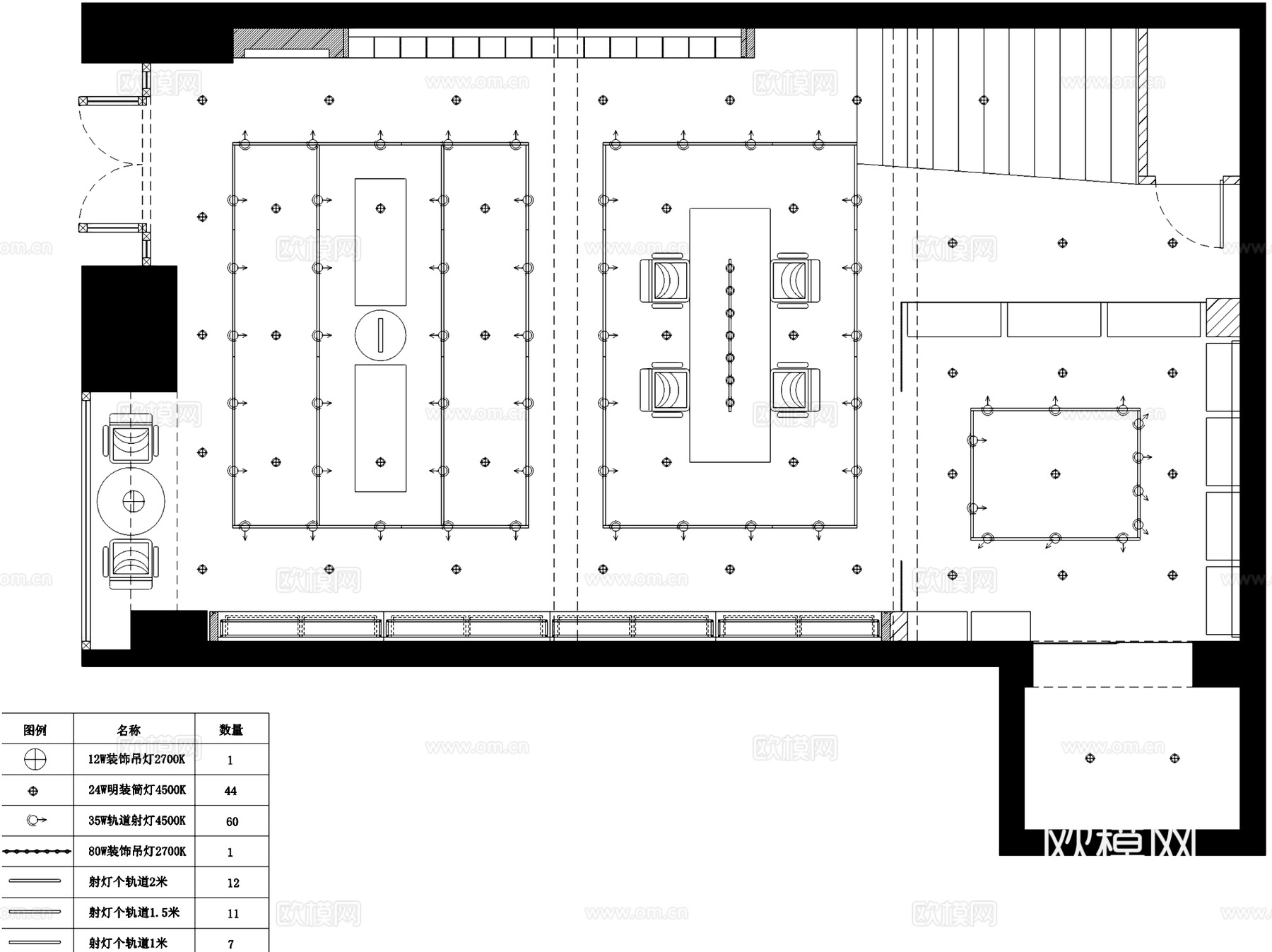 美妆彩妆洗护香水店室内工装CAD施工图cad施工图