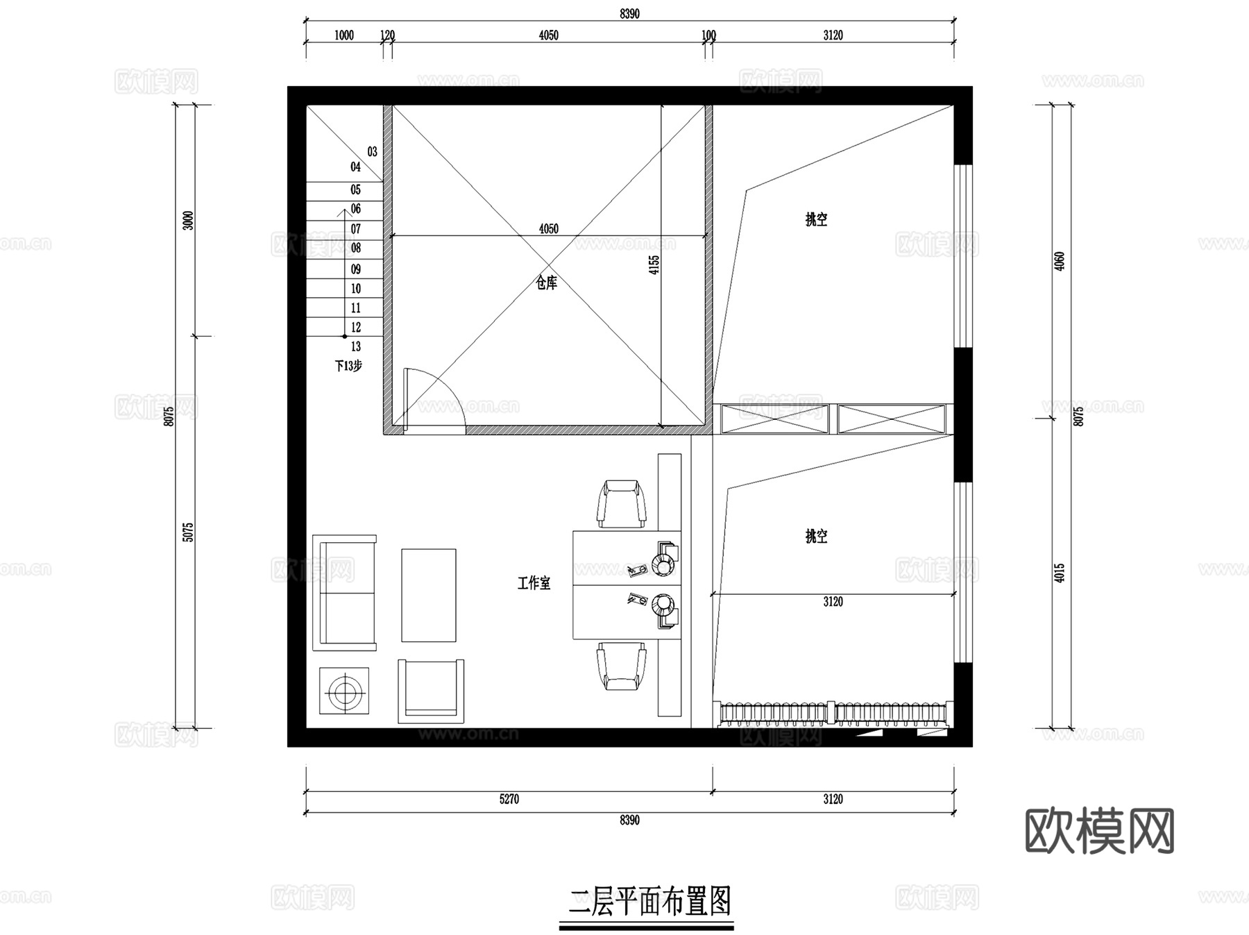 葡萄牙奥旭酒庄二层酒类专卖店室内工装CAD施工图cad施工图