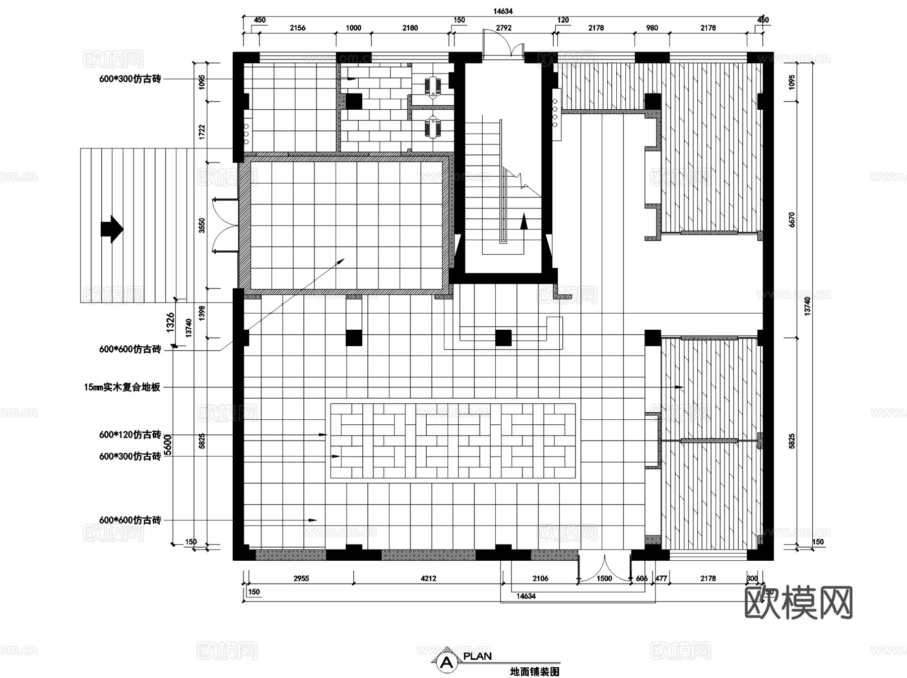 盛皇茗茶西南路店茶室会所室内工装CAD施工图cad施工图
