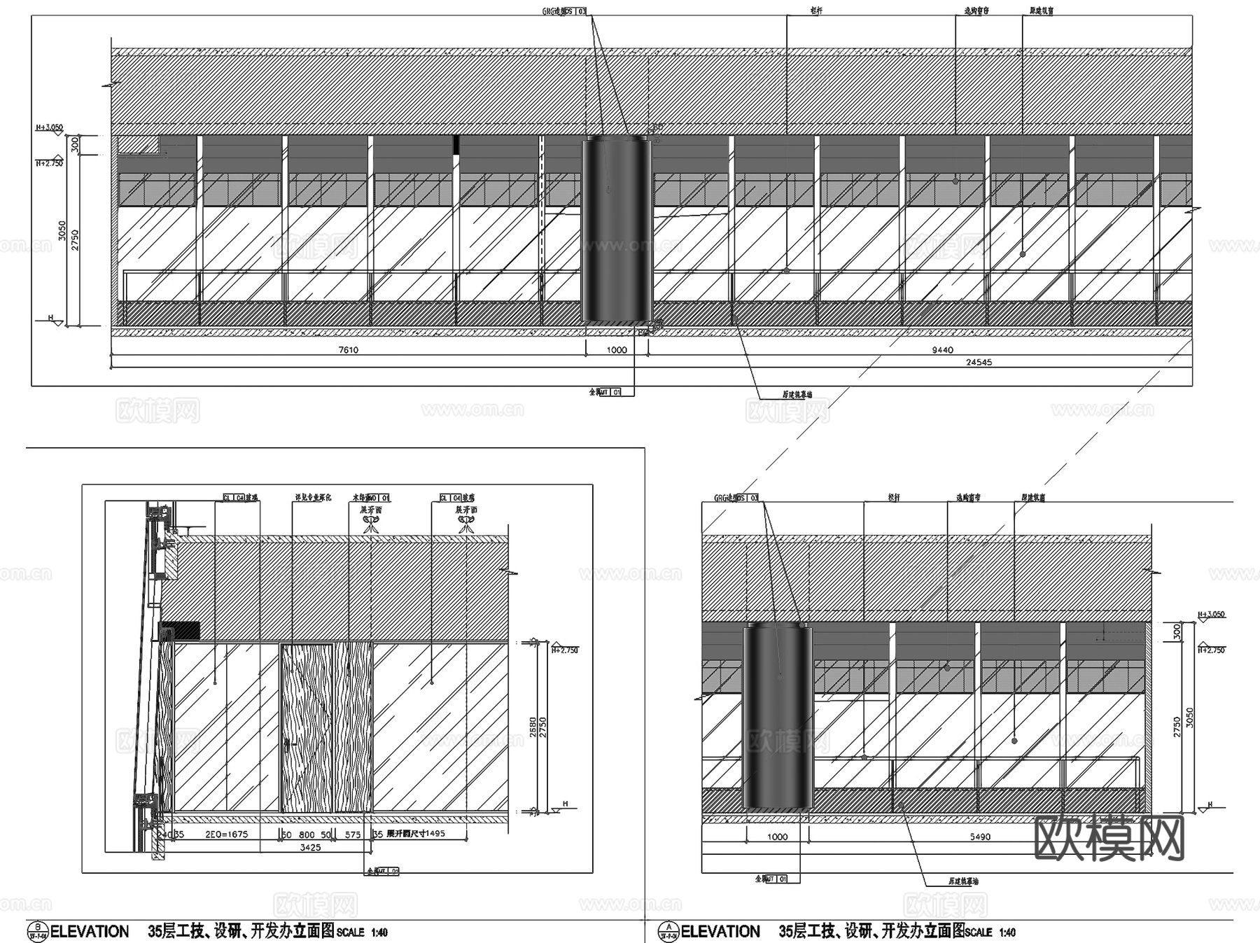 新力南昌朝阳新城办公楼室内工装CAD施工图cad施工图