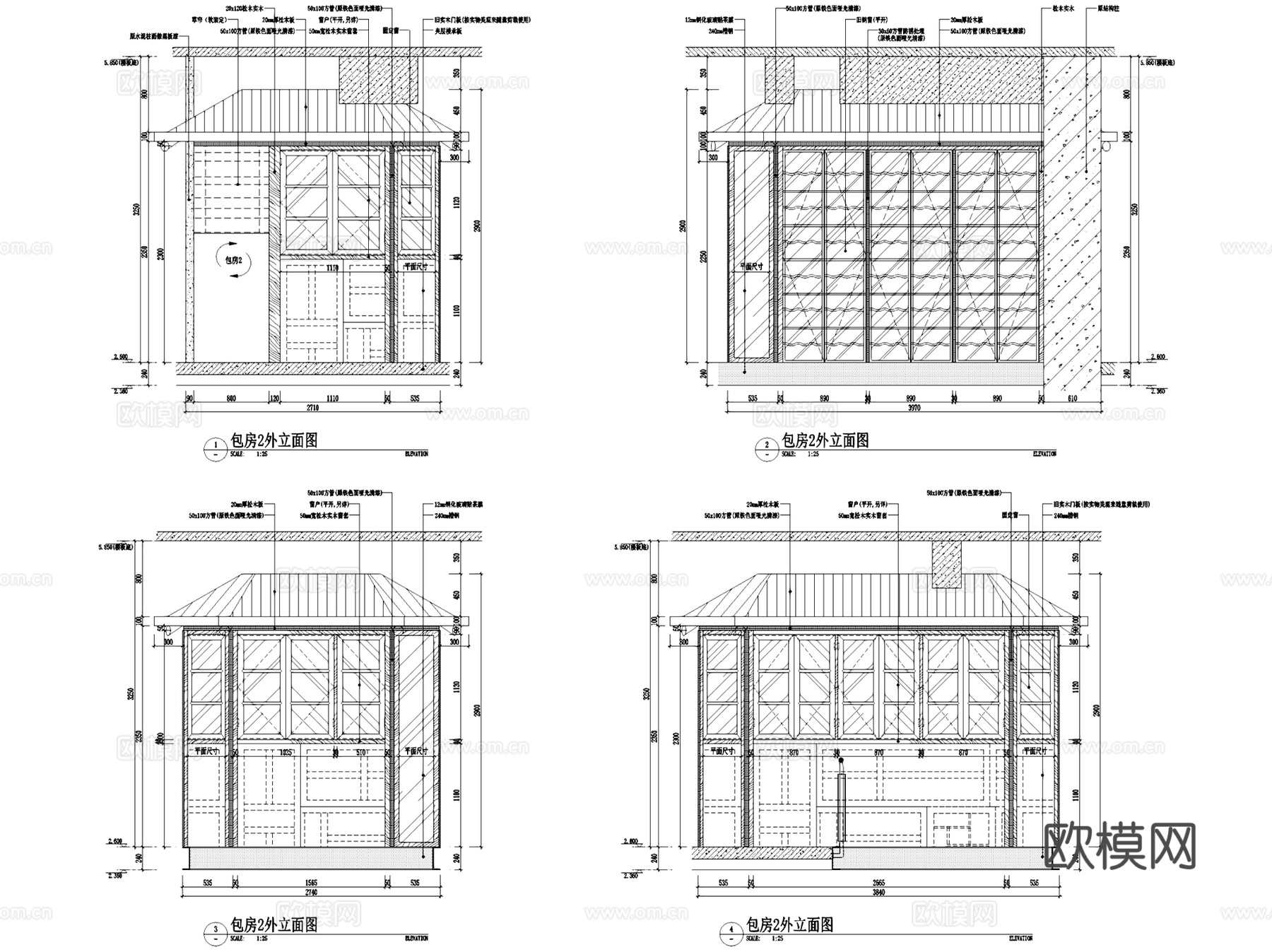珠海胡桃里音乐酒吧餐厅室内工装CAD施工图cad施工图
