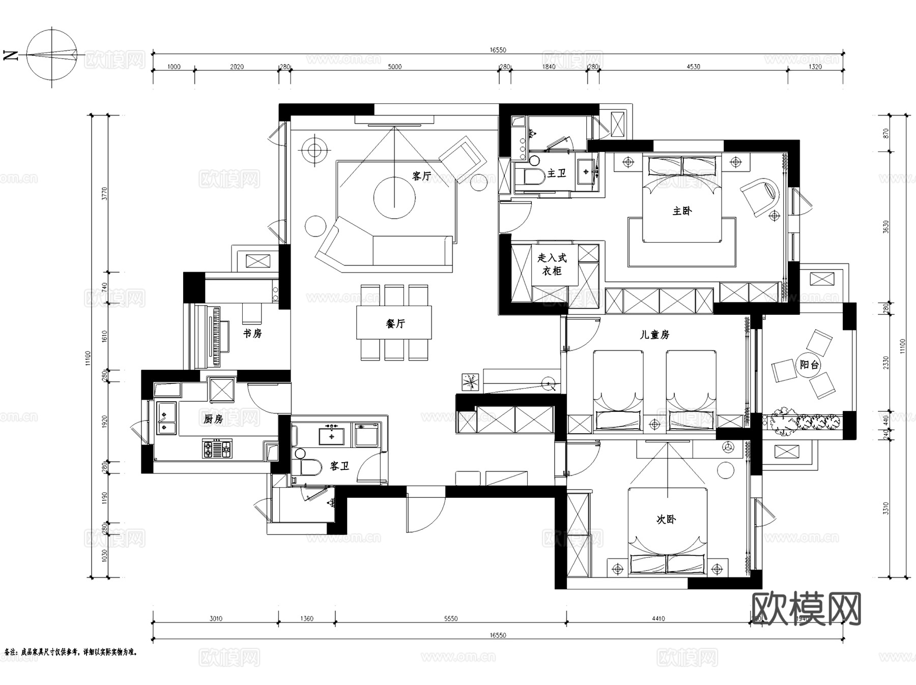 杭州白金海岸10-3-401无主灯室内家装CAD施工图整套cad施工图