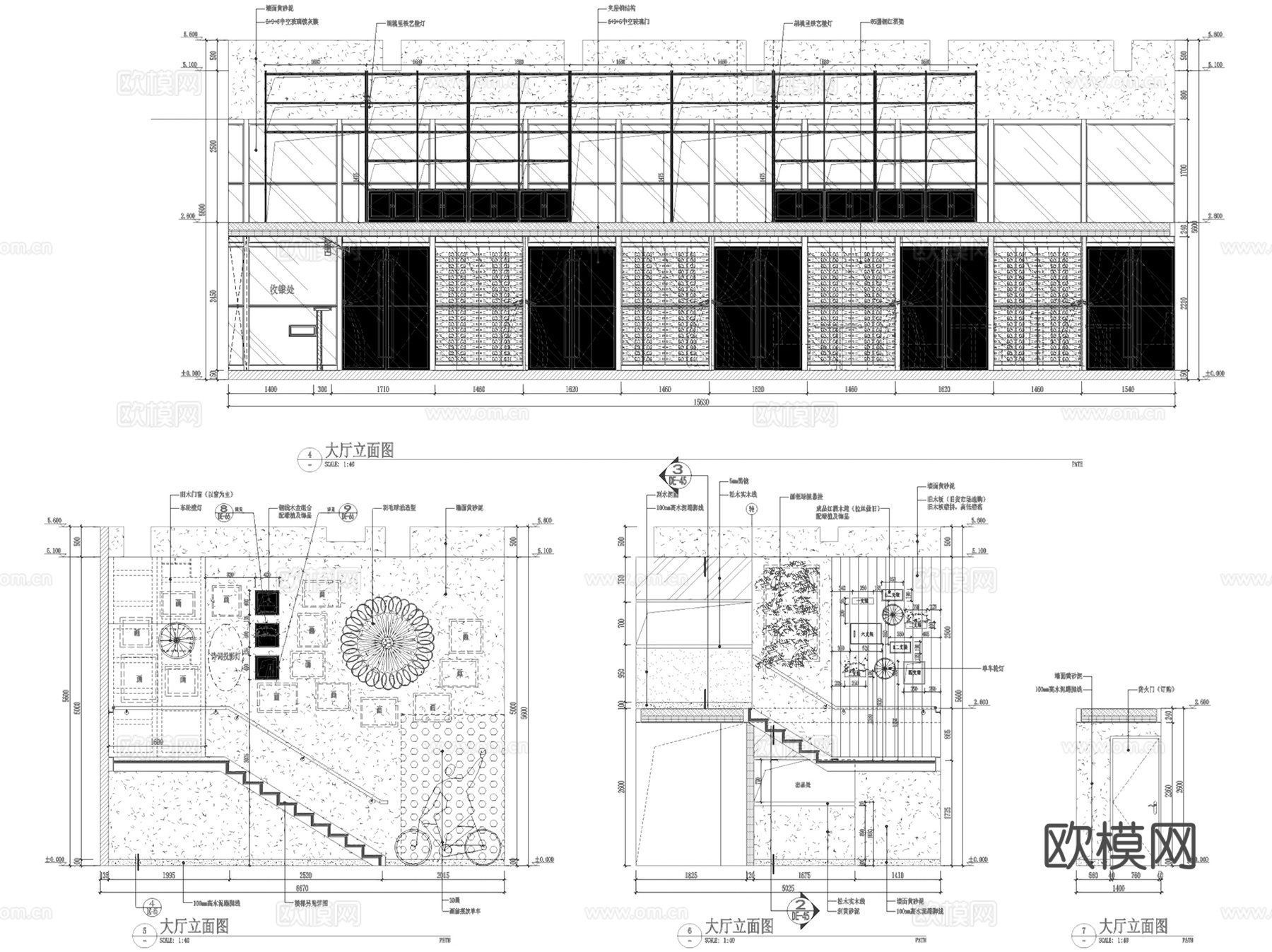 珠海胡桃里音乐酒吧餐厅室内工装CAD施工图cad施工图