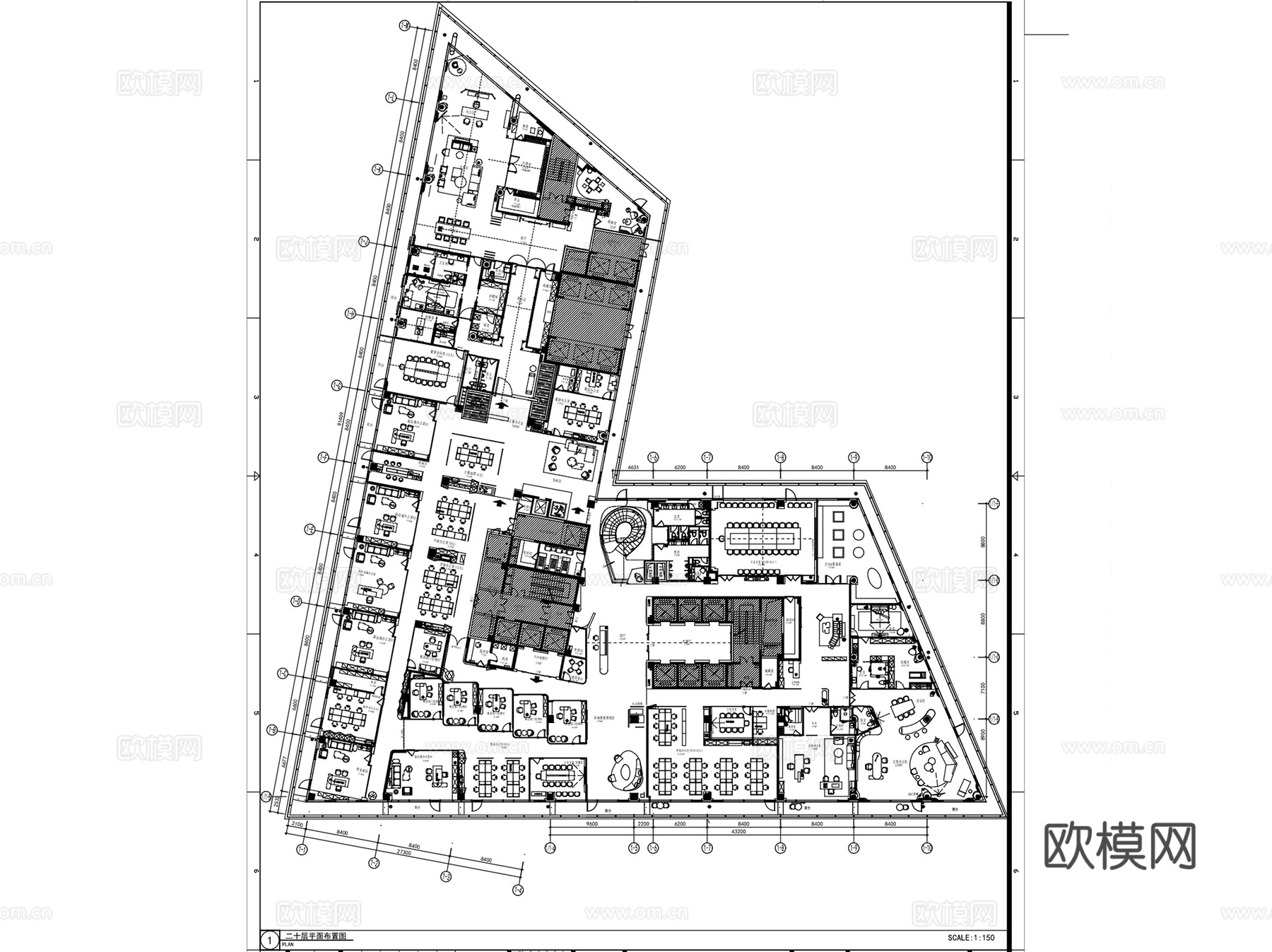 鸿瑞集团惠宝煤业办公空间室内装饰CAD施工图整套+文本cad施工图