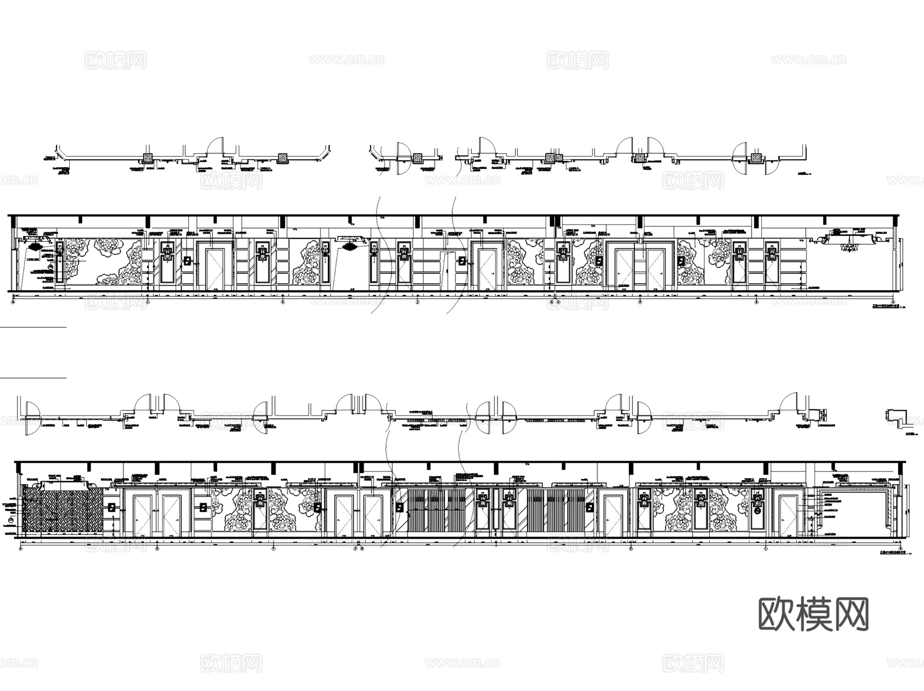 红舫国际CLUB商务会所室内工装CAD施工图整套cad施工图