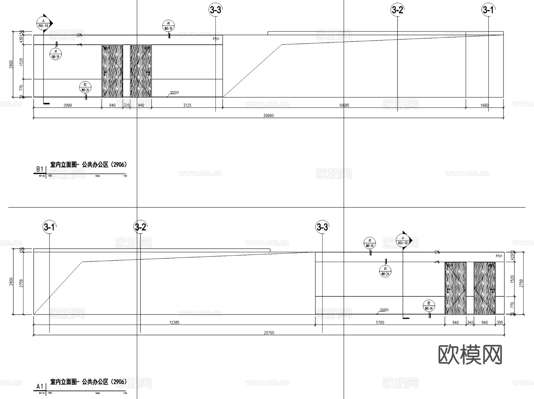 合肥置地广场C座29层样板房办公室室内工装CAD施工图整套cad施工图