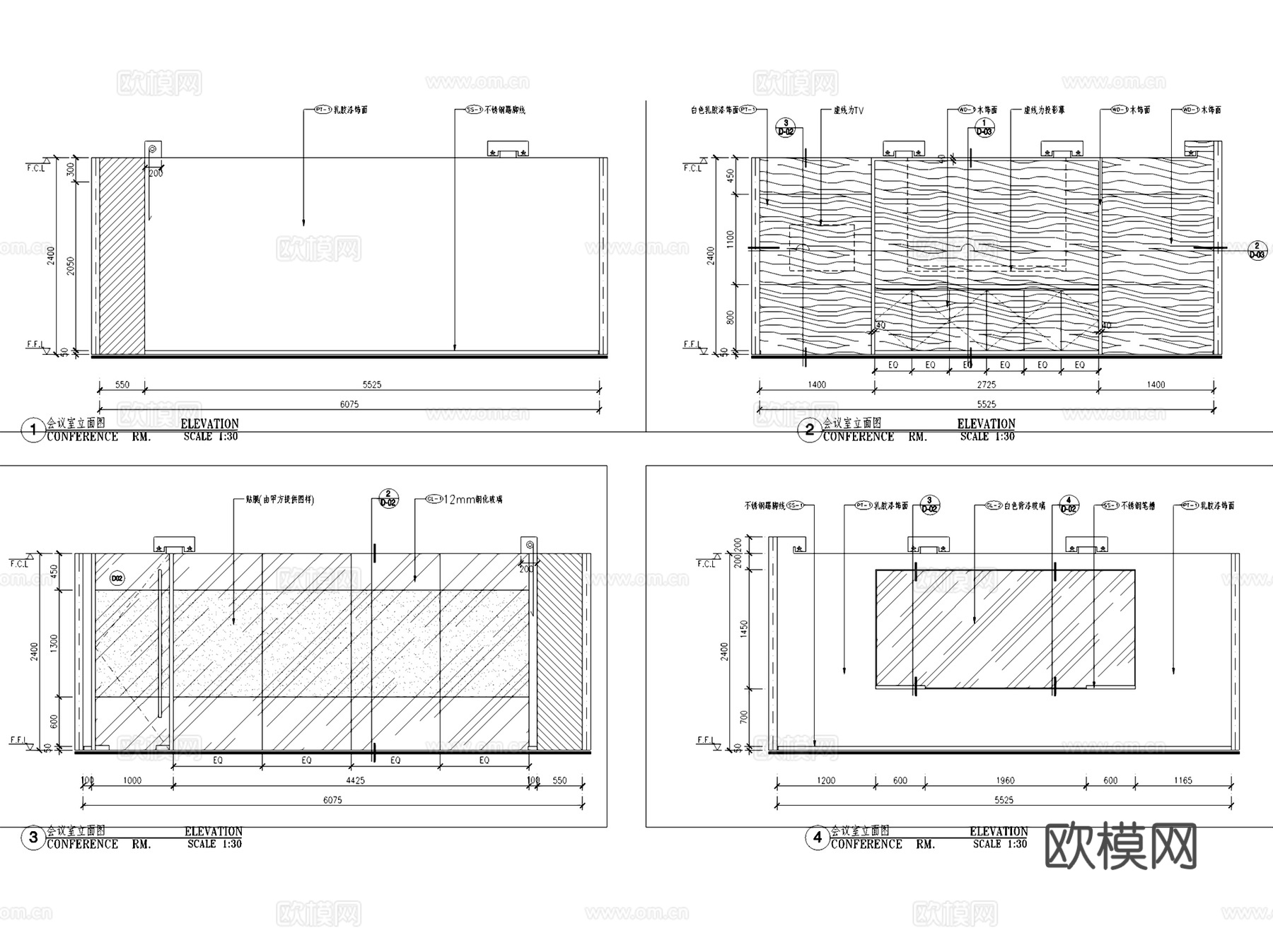 成都天府软件园戴尔办公室室内工装CAD施工图整套cad施工图