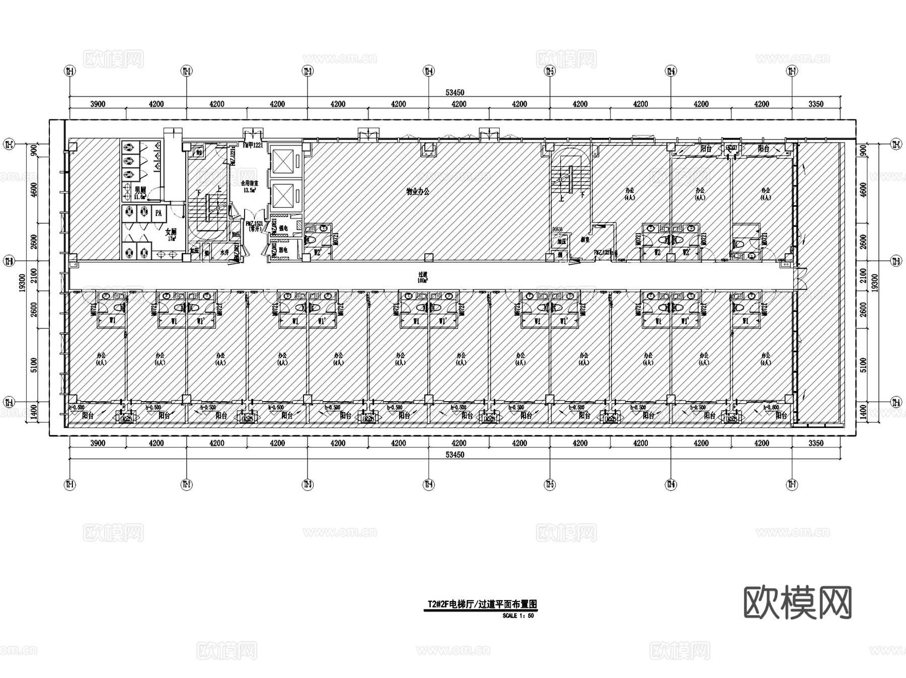 招商芯云谷信息技术产业园办公楼室内工装CAD施工图整套cad施工图