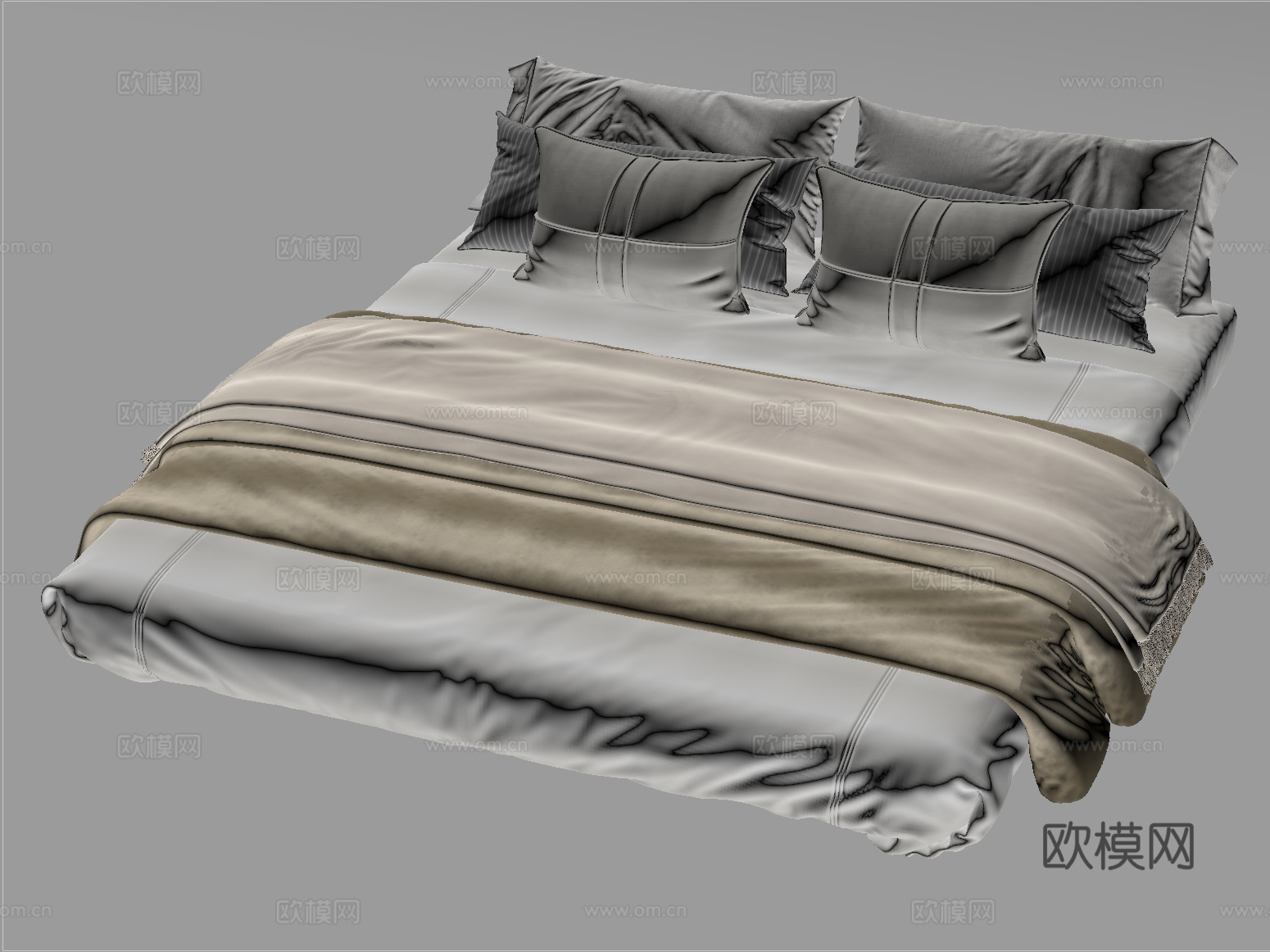 现代床垫 榻榻米床垫 床品su模型