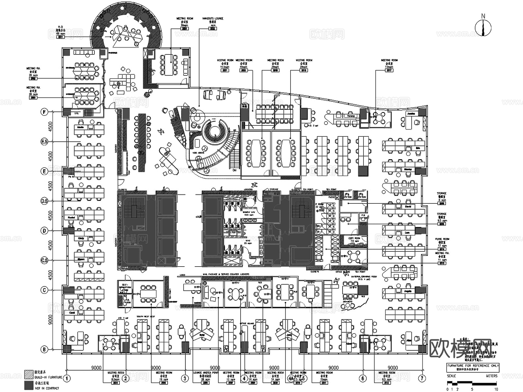 瑞安广场23F,25F,26F办公室室内工装CAD施工图整套cad施工图