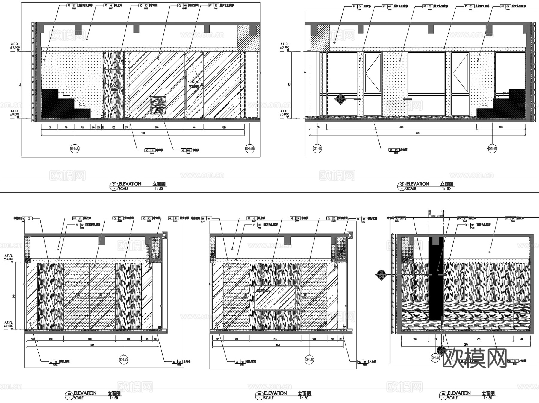 上海万科御河硅谷D1楼二层运营办公室室内工装CAD施工图整套cad施工图