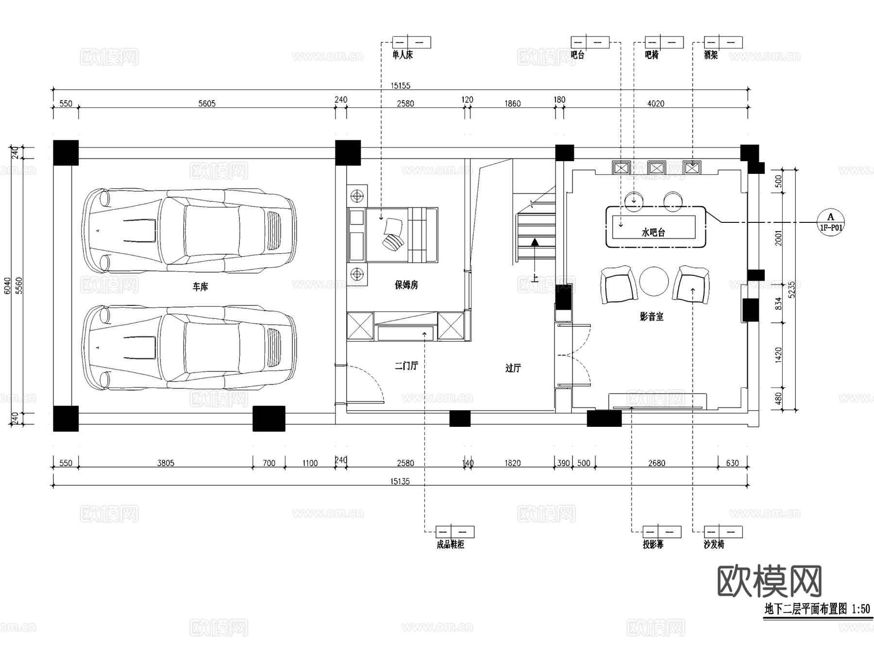 保亿丽景英郡三层别墅无主灯室内家装CAD施工图整套cad施工图