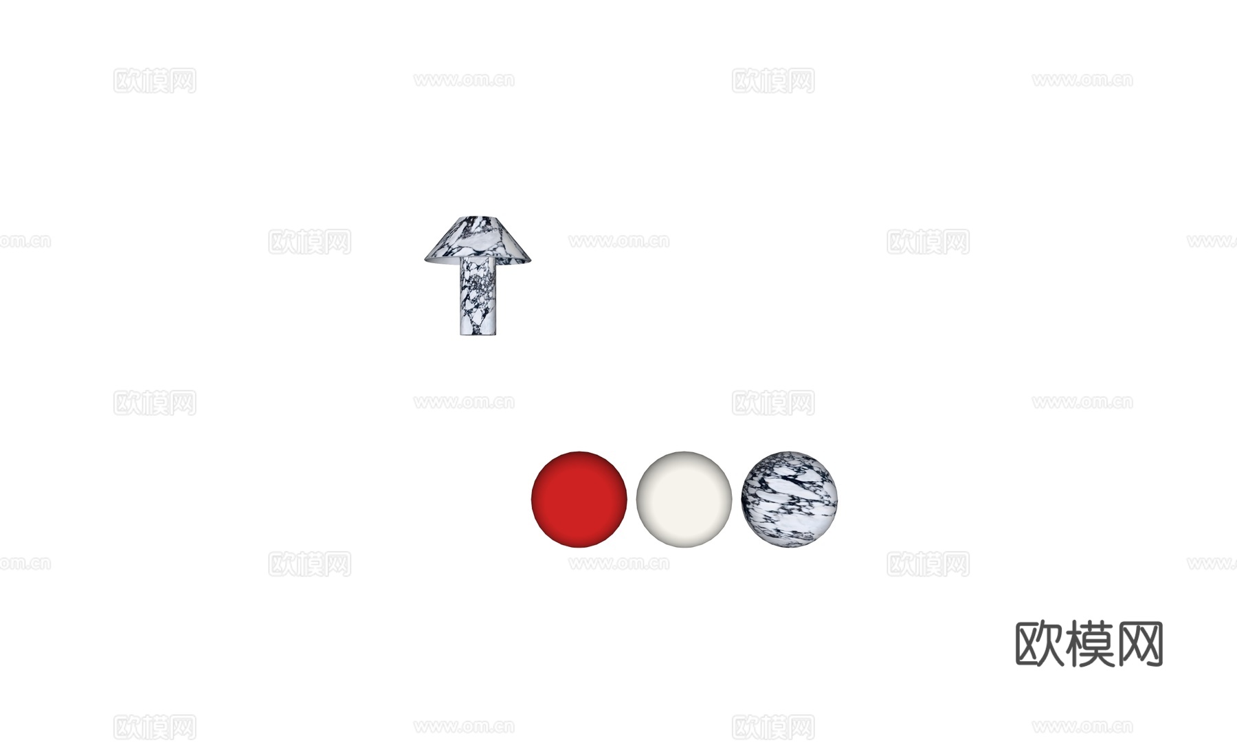 现代艺术石材陶瓷台灯su模型