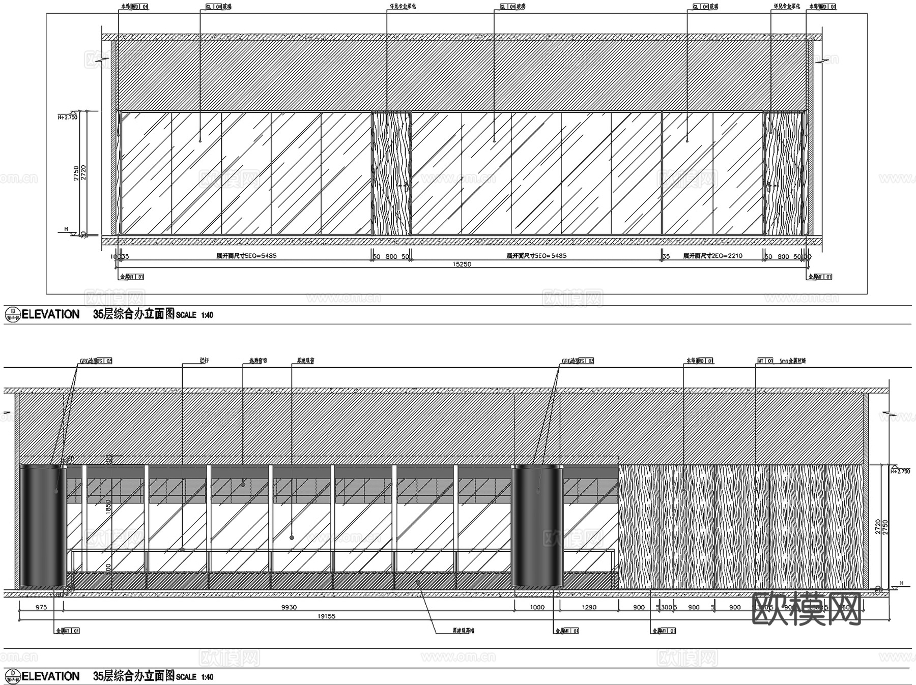 新力南昌朝阳新城办公楼室内工装CAD施工图cad施工图