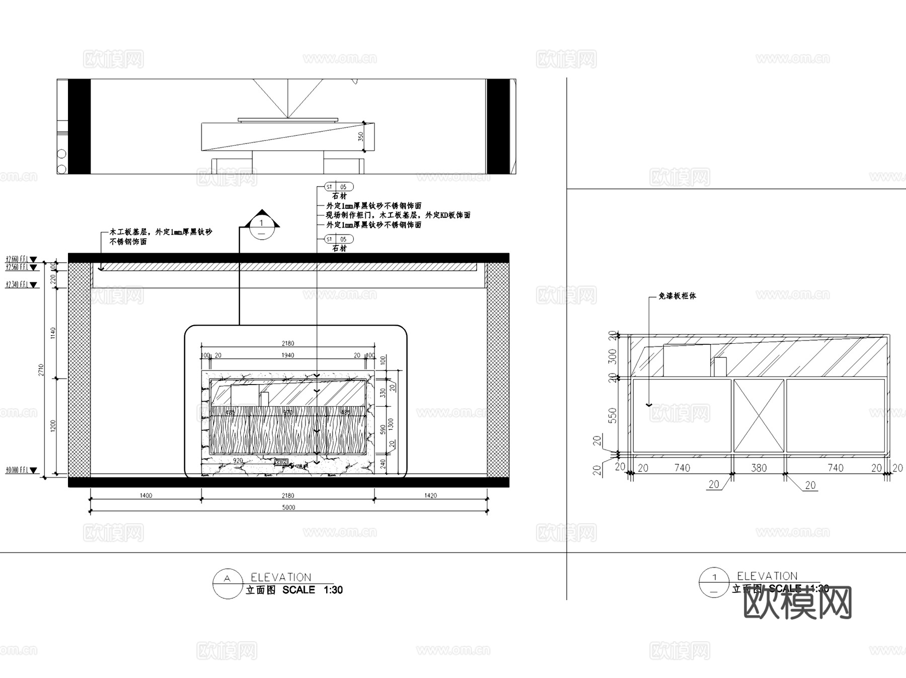 杭州白金海岸10-3-401无主灯室内家装CAD施工图整套cad施工图