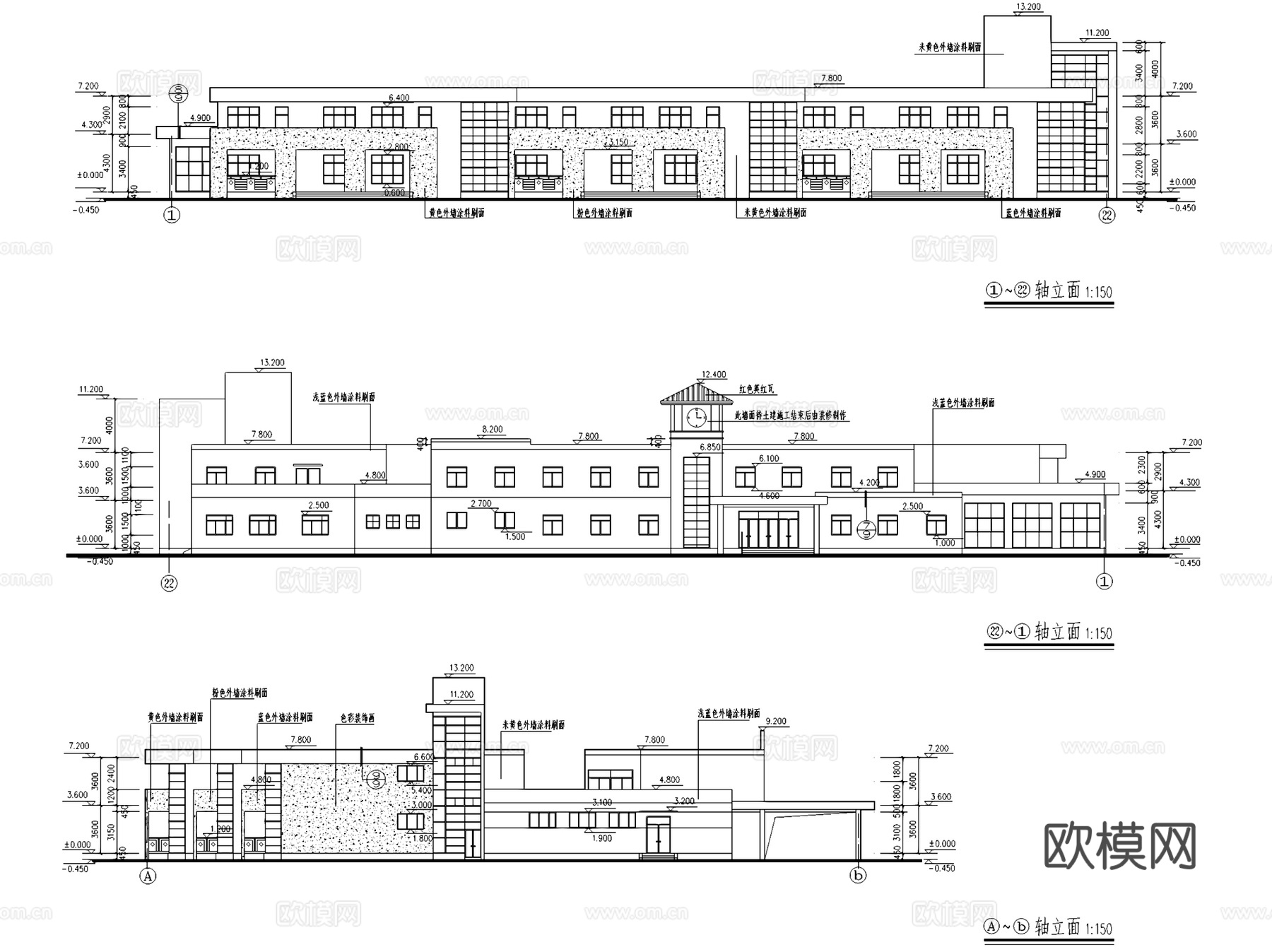 苏州怡苑幼儿园建筑CAD施工图cad施工图