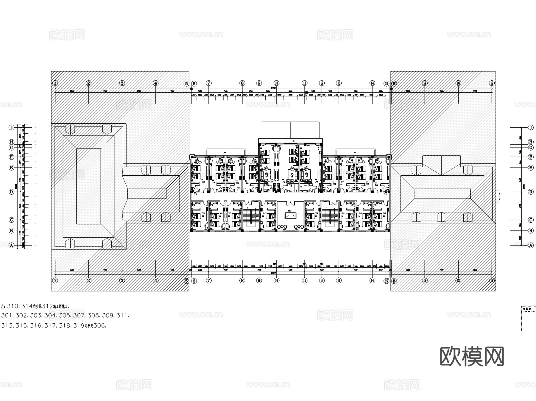 伊春日月峡旅游度假服务区综合楼室内工装CAD施工图cad施工图下载（渲染图4）