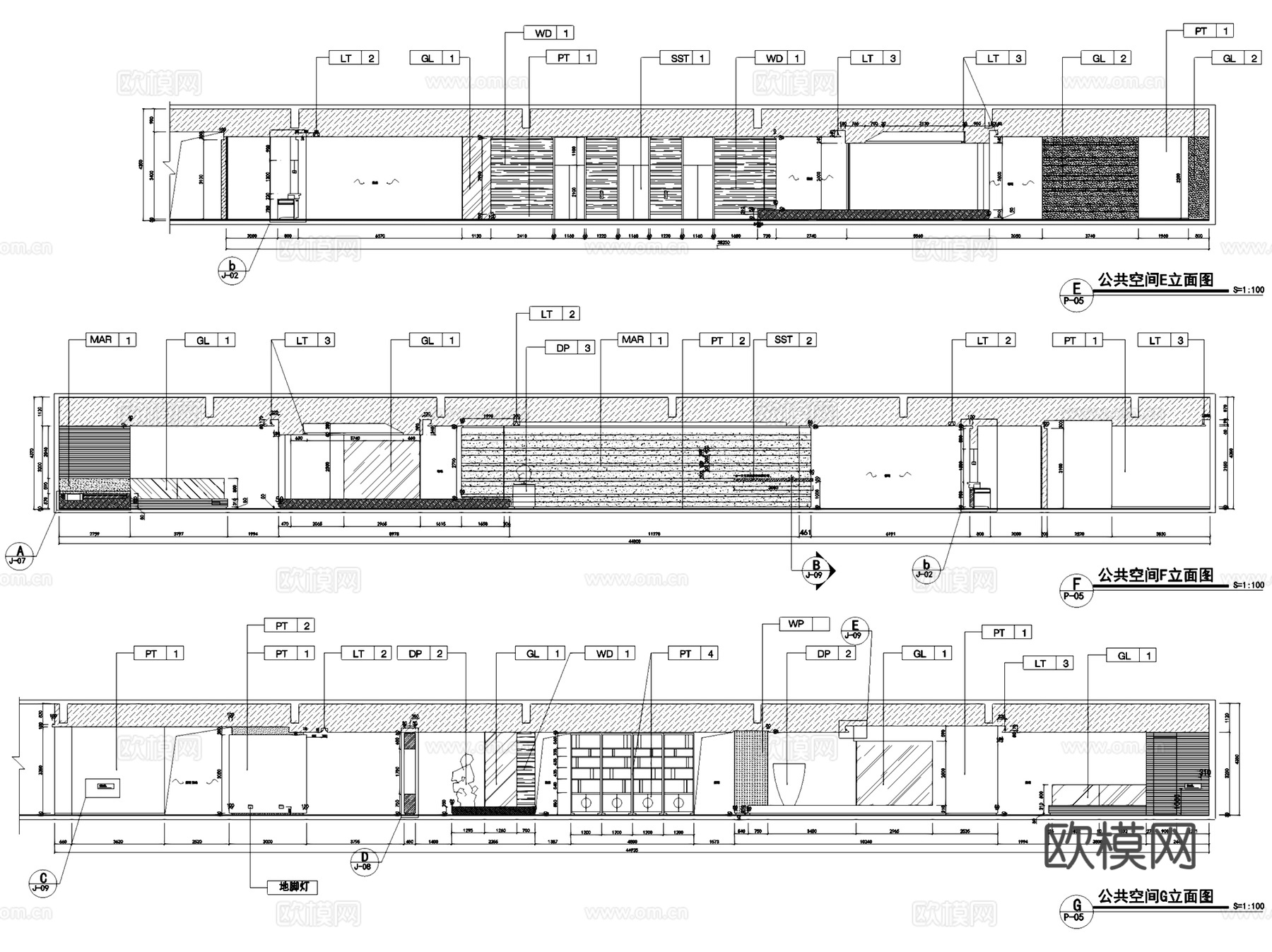 工业风开放办公室室内工装CAD施工图整套cad施工图