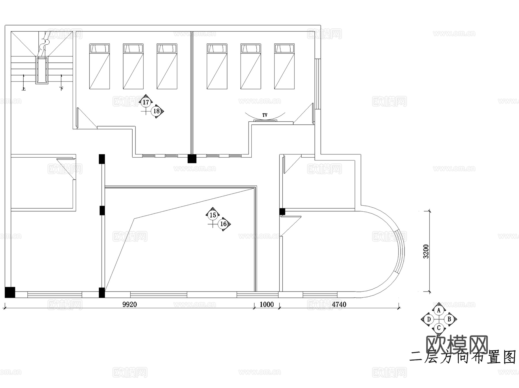 福州曼丹养生馆会所室内工装CAD施工图cad施工图