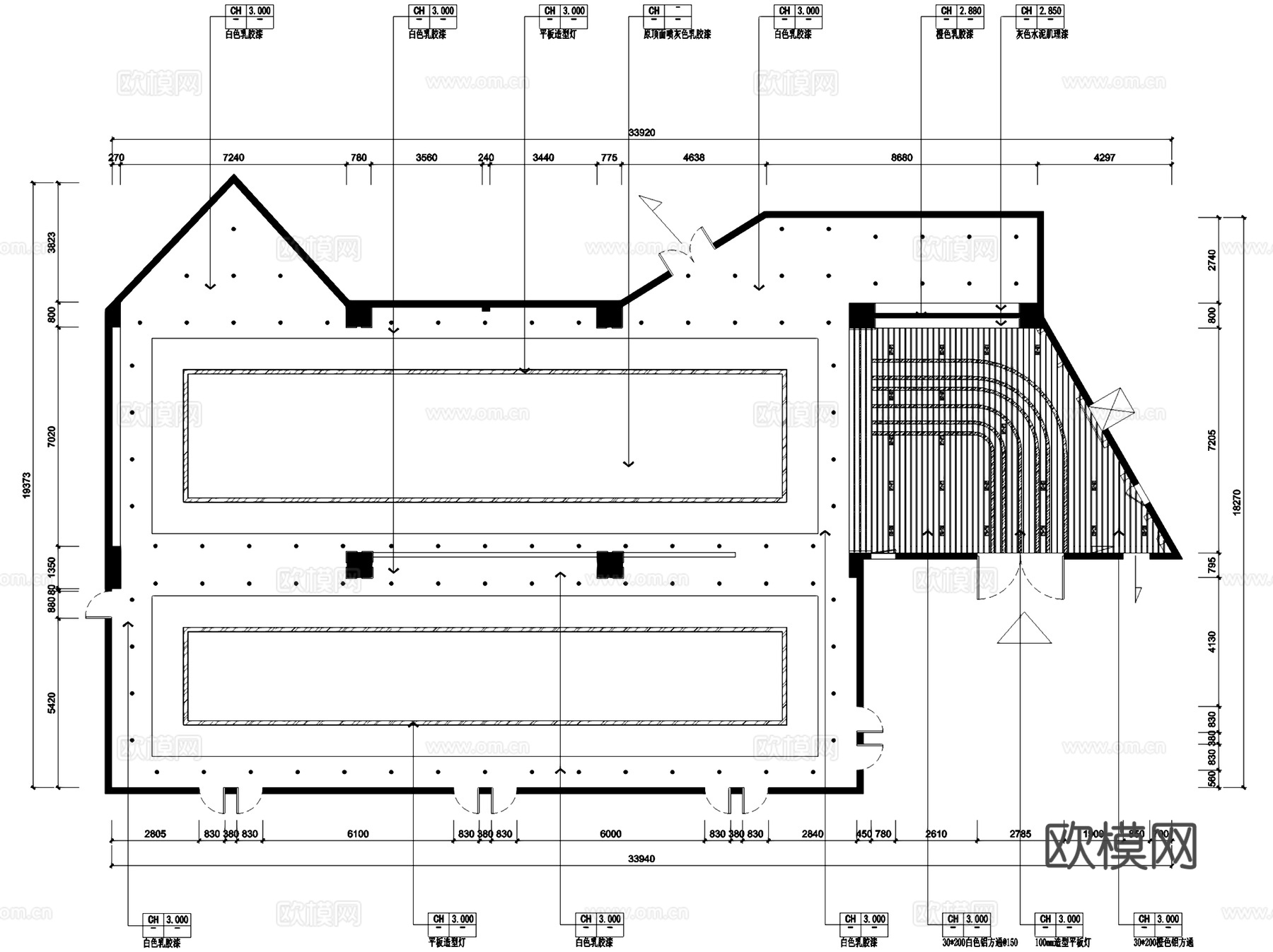 798连锁台球厅室内工装CAD施工图cad施工图