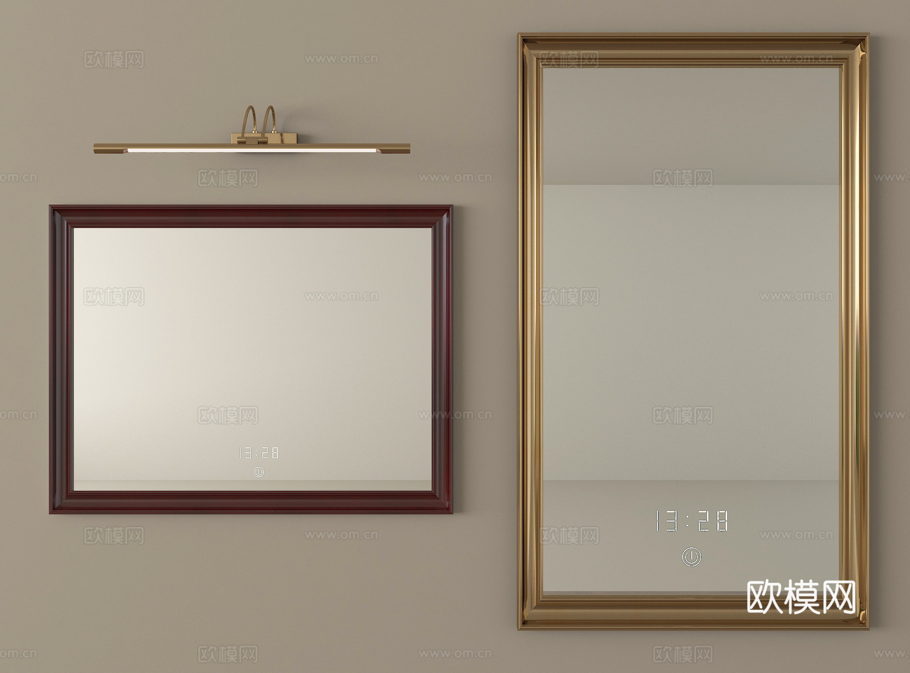 中古风镜子 装饰镜 化妆镜3d模型下载