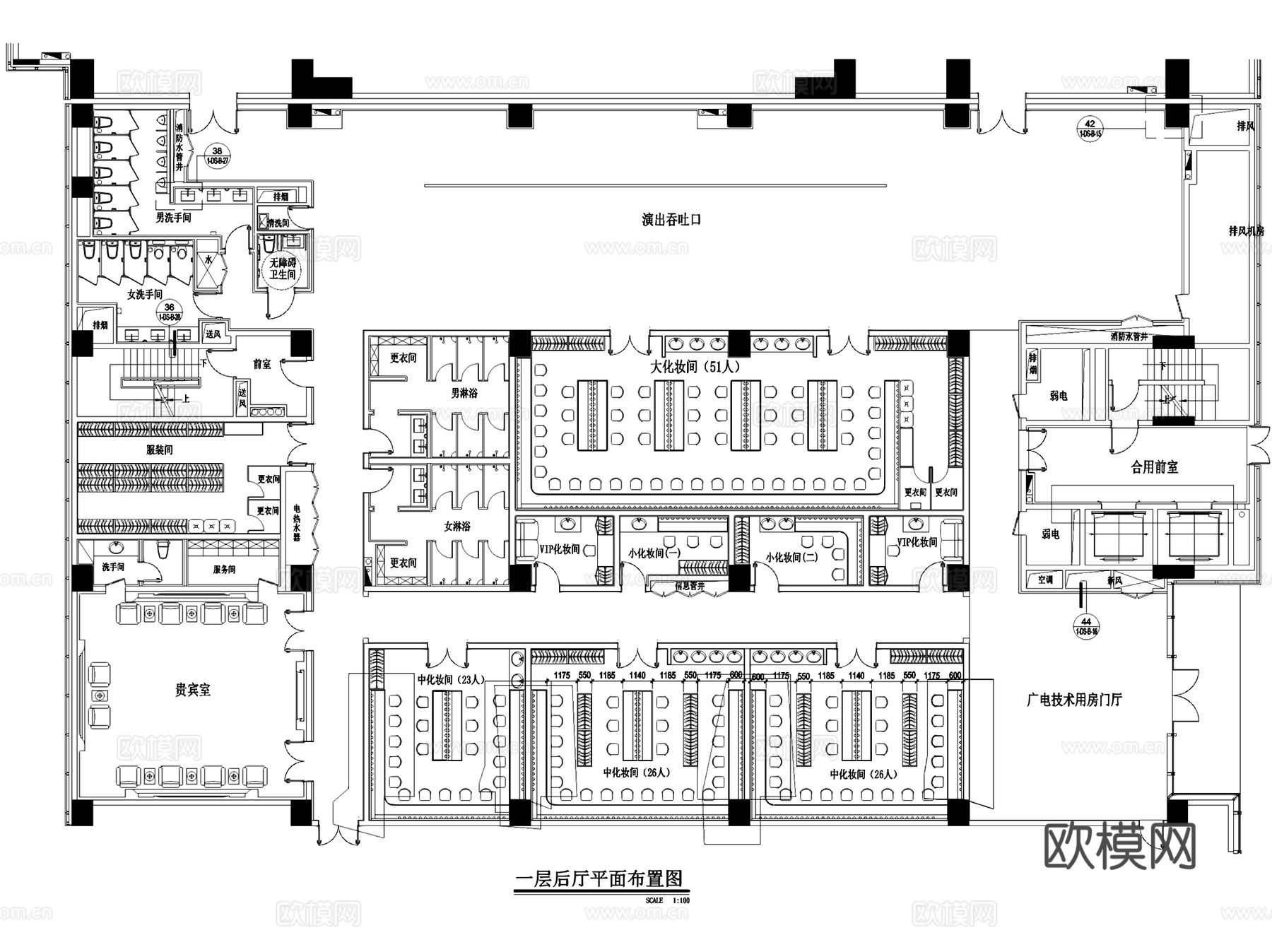 常州传媒中心影剧院室内工装CAD施工图整套cad施工图