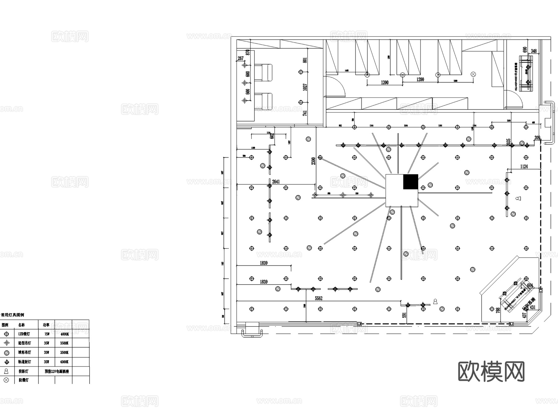 花间堂化妆品店室内工装CAD施工图cad施工图