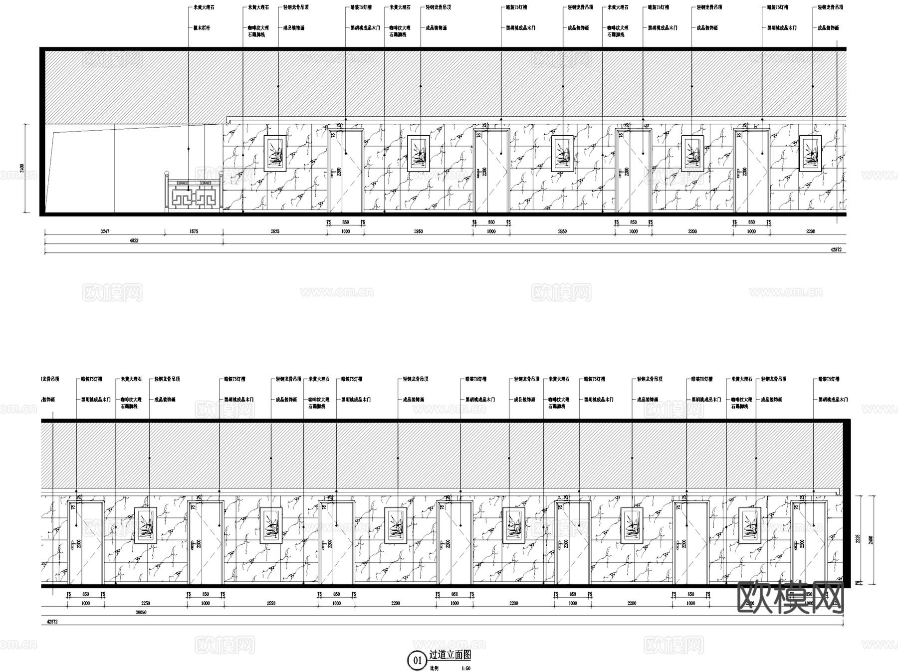 单层新中式茶室茶楼茶会所室内工装CAD施工图cad施工图