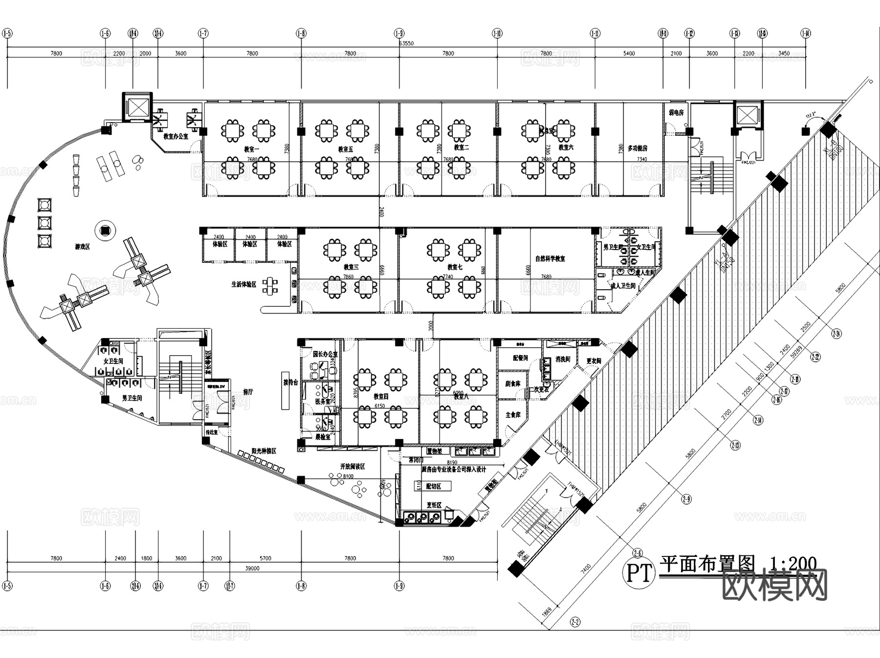 平昌县红太阳幼儿园室内工装CAD施工图cad施工图