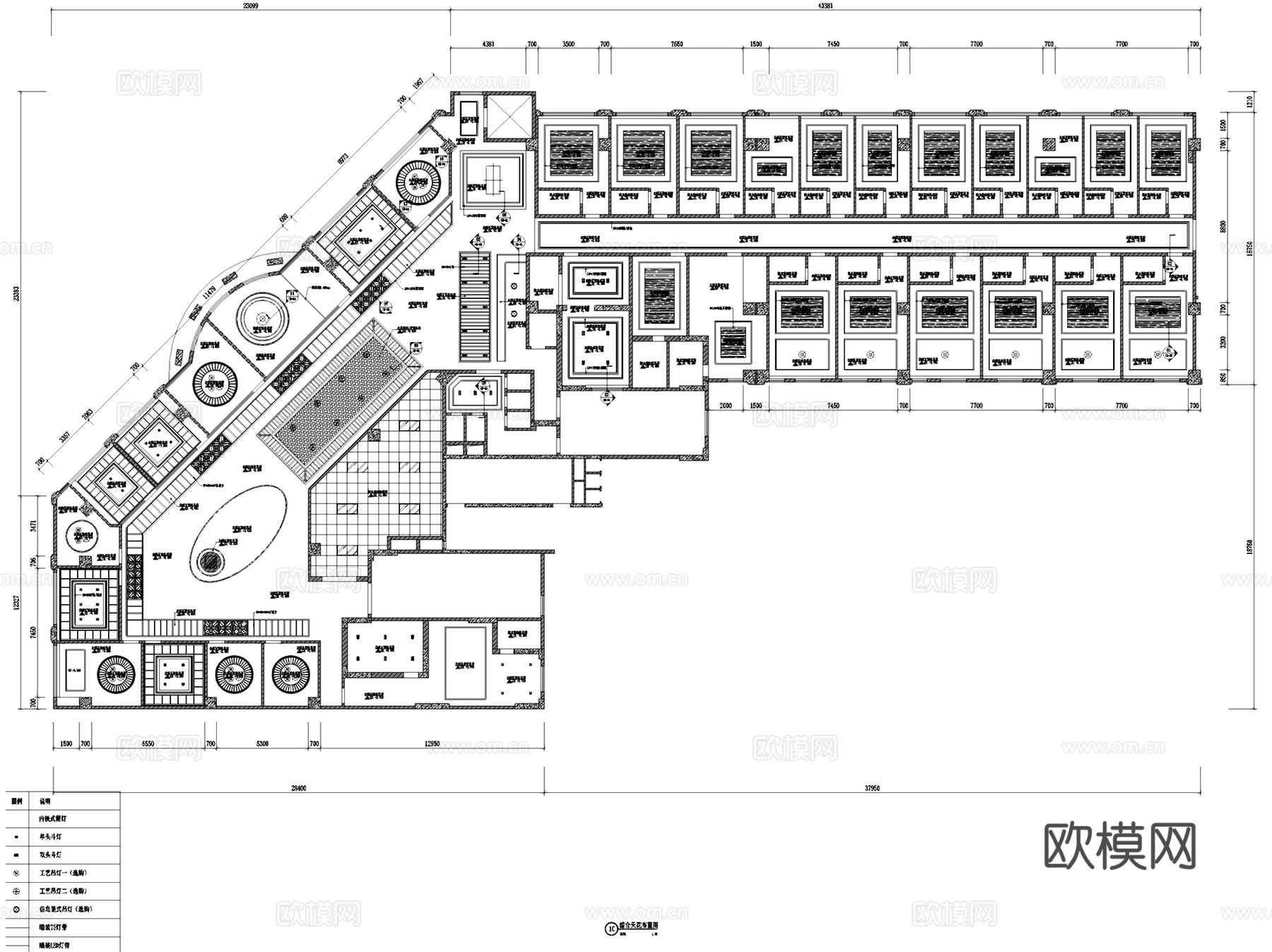 单层新中式茶室茶楼茶会所室内工装CAD施工图cad施工图