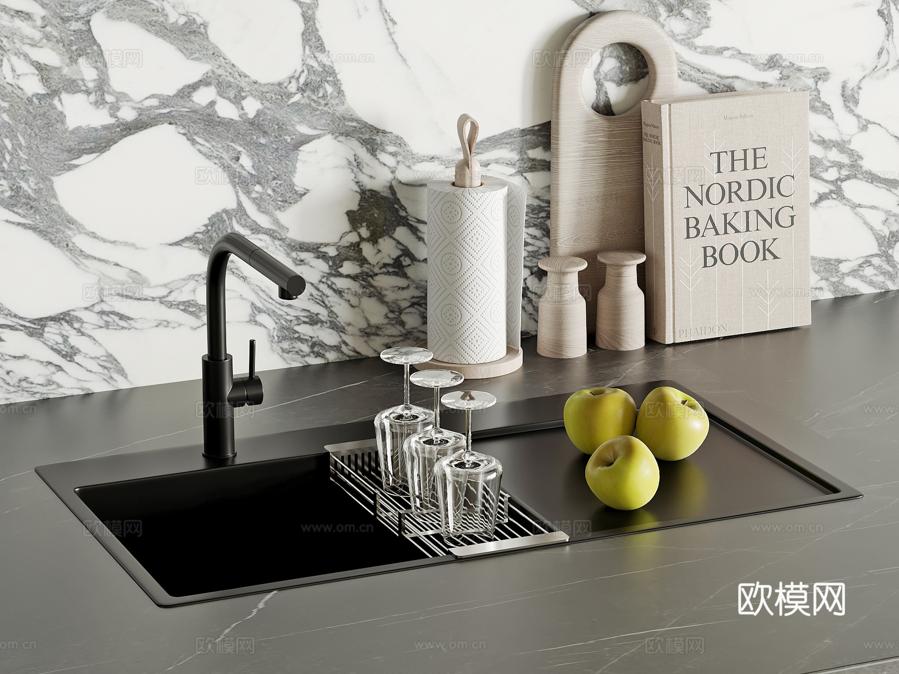 现代水槽龙头su模型