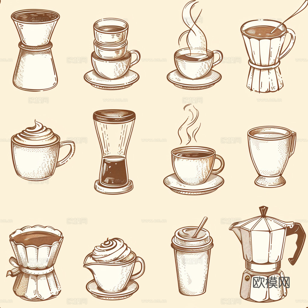 咖啡壁纸 花纹壁纸 卡通壁纸 壁纸