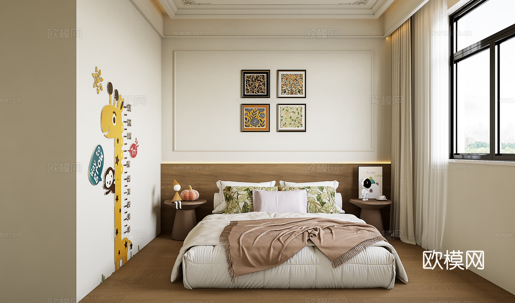 法式复古儿童房3d模型下载