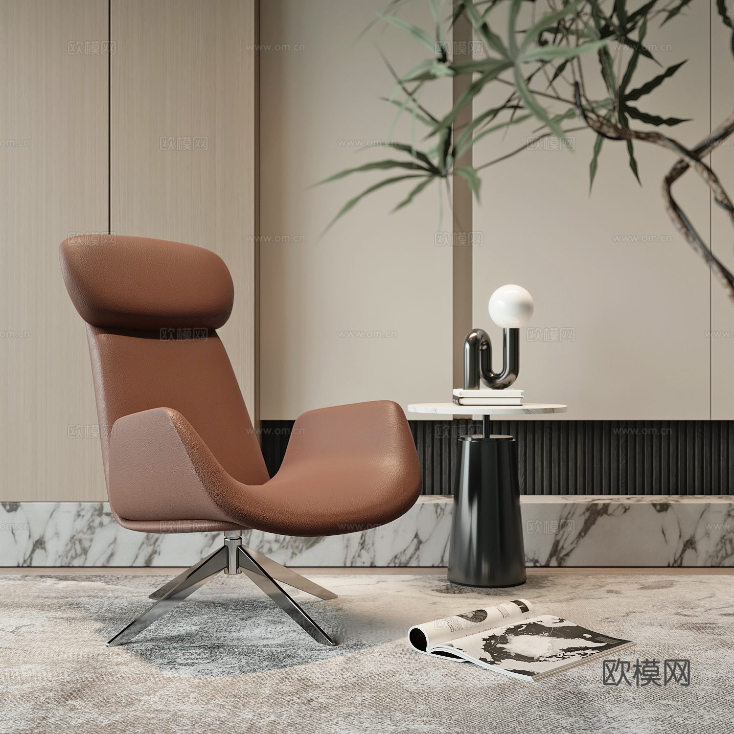 现代休闲椅3d模型下载