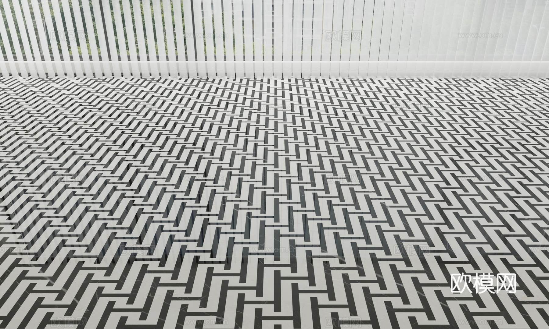 现代石材地面拼花 瓷砖3d模型下载