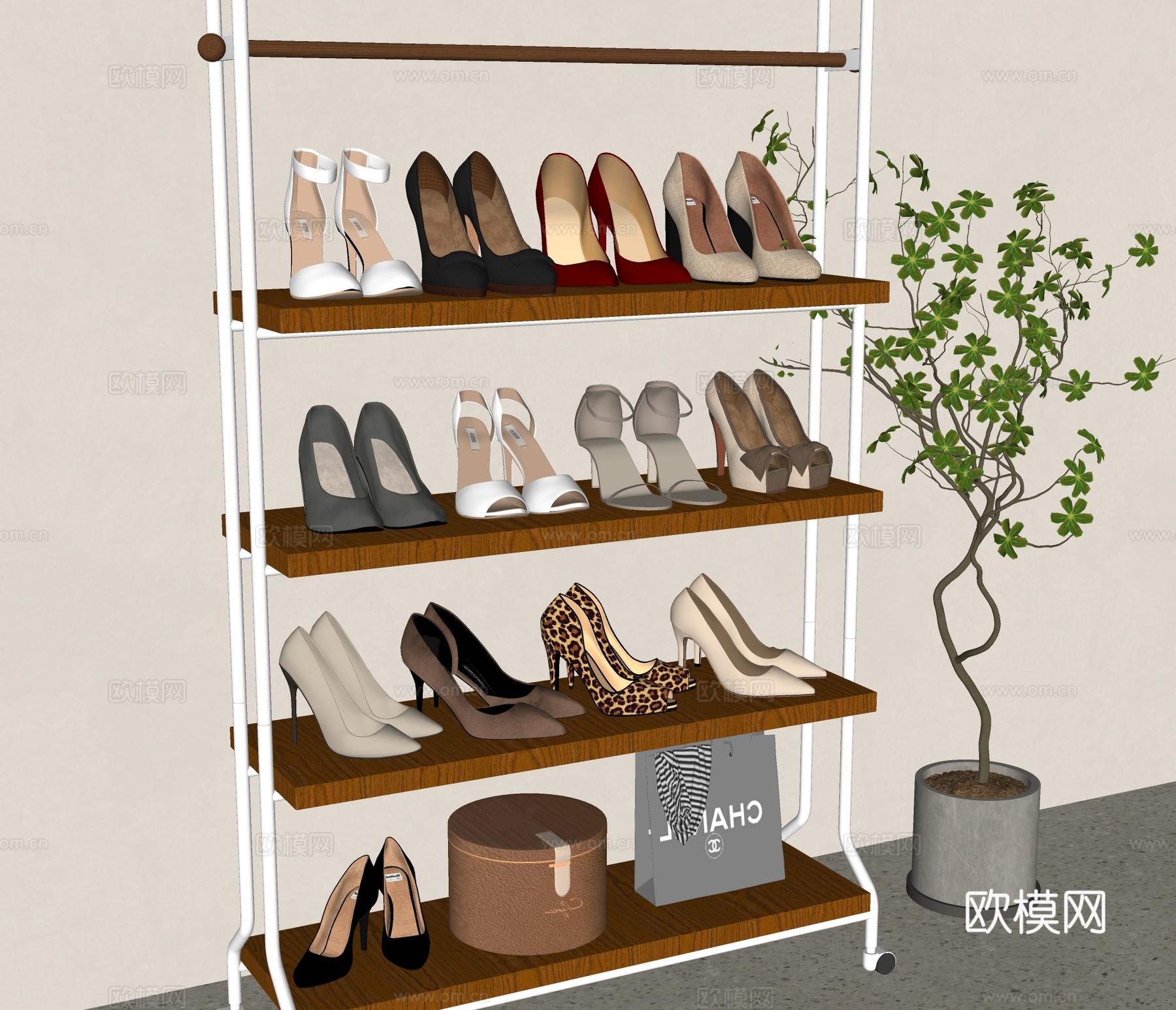 现代皮鞋高跟鞋su模型