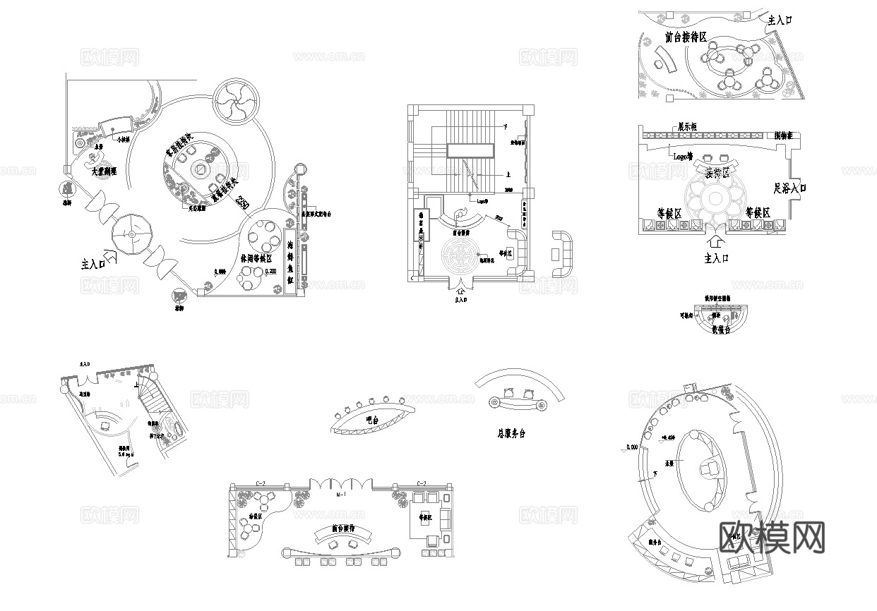最新工装 餐厅图库 施工图合集cad施工图
