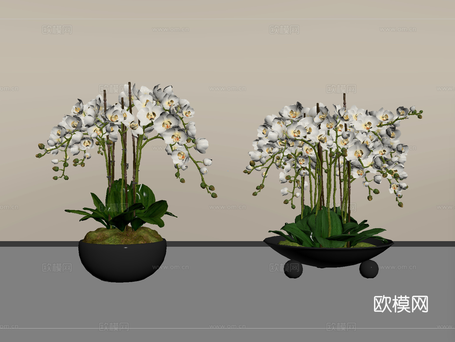 现代盆栽植物 盆栽盆景 花艺su模型