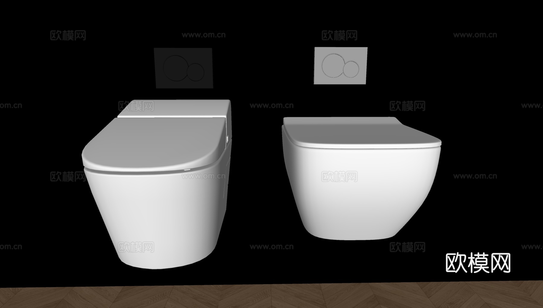 智能壁挂马桶 坐便器su模型