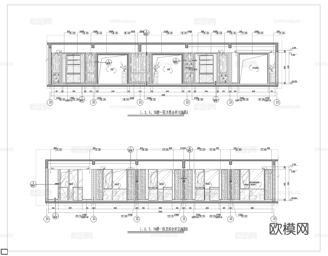 最新6套 棋牌室 施工图合集cad施工图