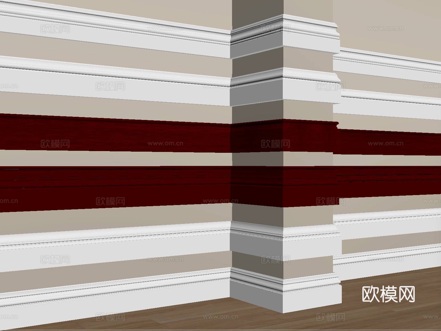 现代简约踢脚线 地脚线 石膏线su模型