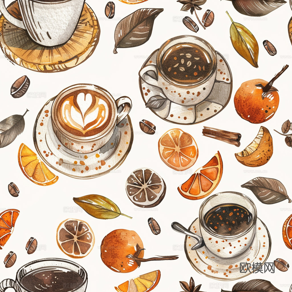 咖啡壁纸 花纹壁纸 卡通壁纸 壁纸下载