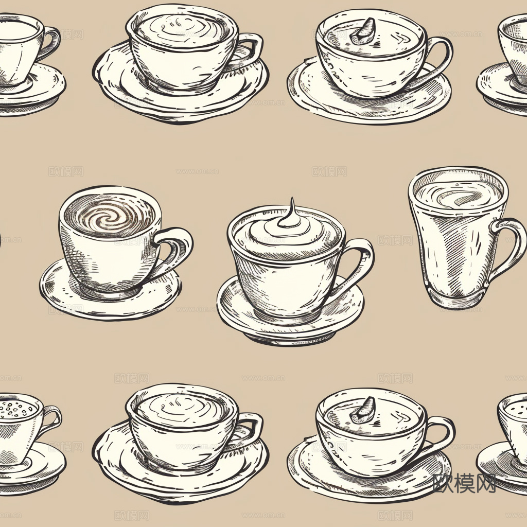 咖啡壁纸 花纹壁纸 卡通壁纸 壁纸下载