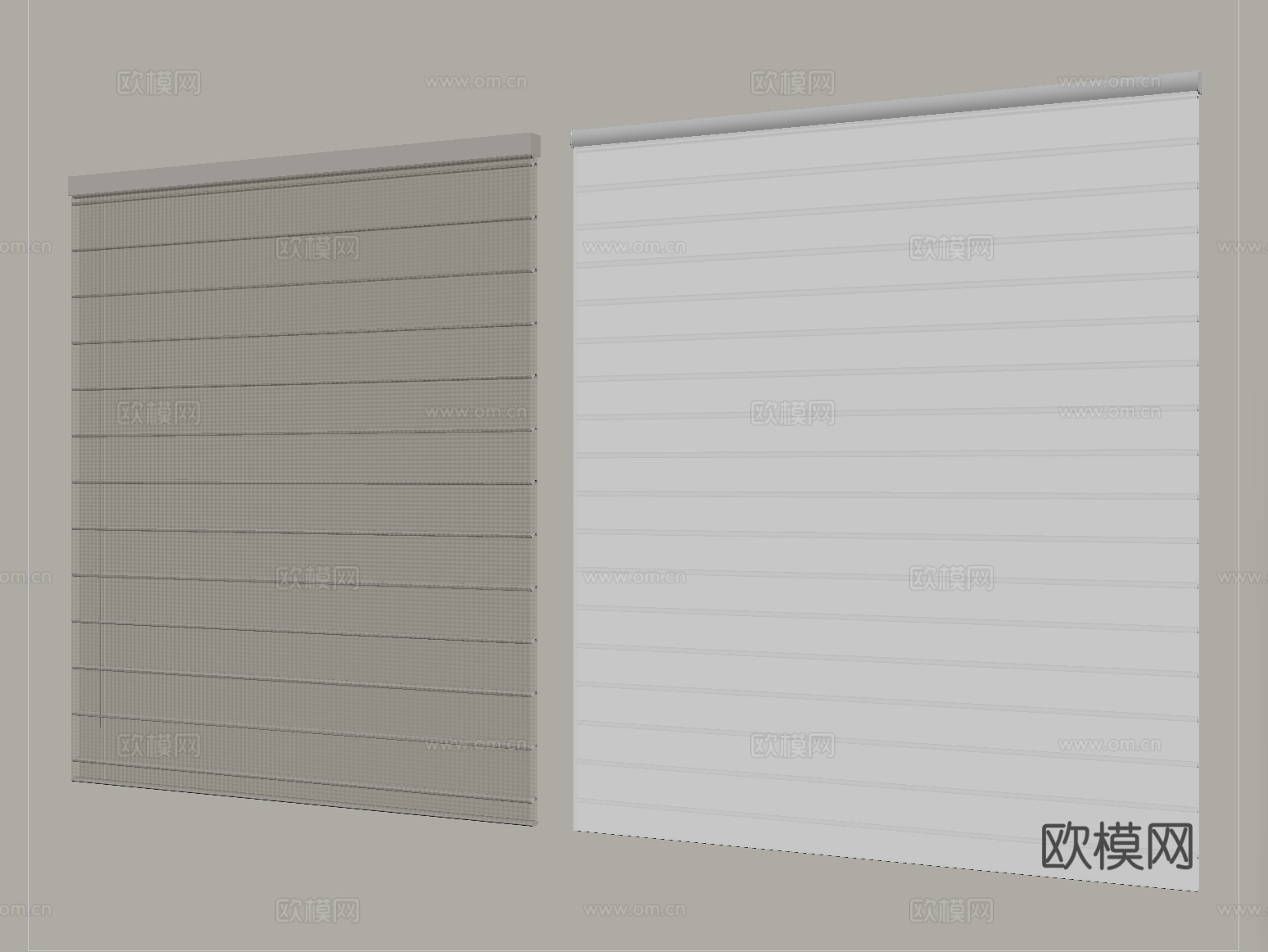 现代百叶帘 窗帘 卷帘su模型